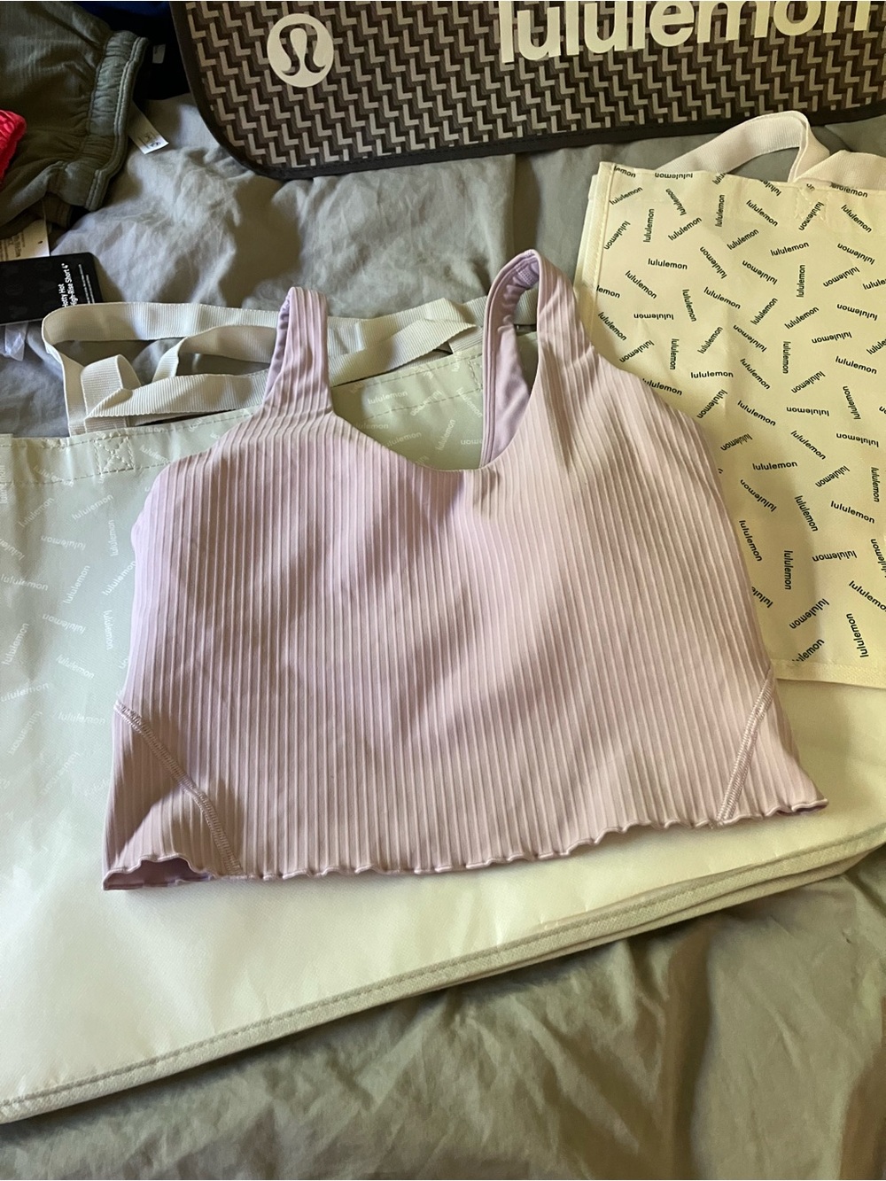 EUC Lululemon Ribbed Align Lettuce Hem Tank Top, Sz 6, LILAC PLAY